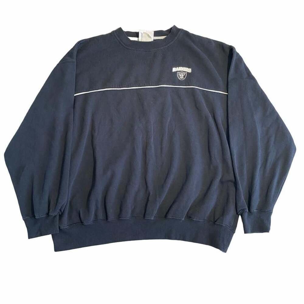 NFL Oakland Raiders Sweatshirt Size XL Vintage Black Crewneck Pullover